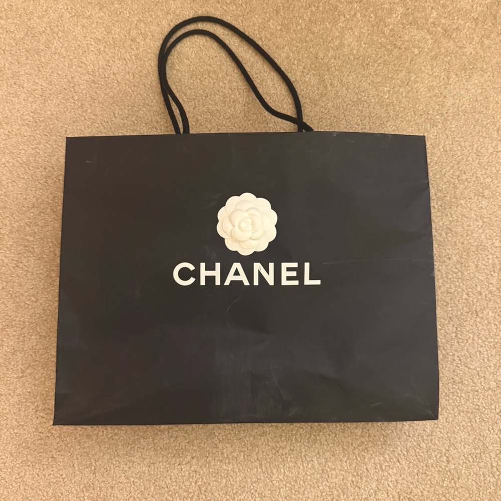 CHANEL Black Paper Shopping Bag